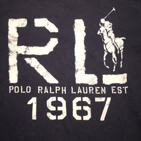 Vintage Polo by Ralph Lauren Navy Graphic T-Shirt - Size XL 18-20 - Picture 2 of 4